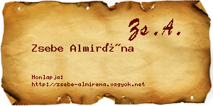 Zsebe Almiréna névjegykártya